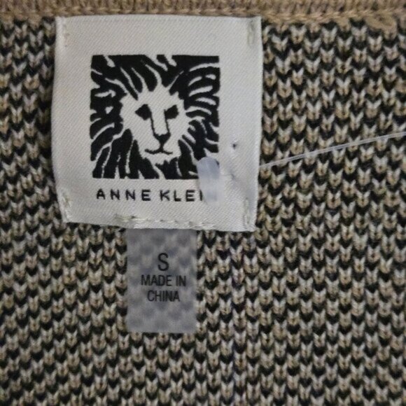 Anne Klein Neutral Tan Plaid Open Front Sweater Blazer Size S - Picture 5 of 6